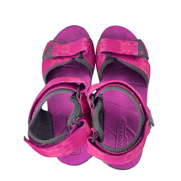 Merrell Surf Strap Sandal Girls 4M‎ Pink Textile Upper Hook & Loop Open Toe - Picture 4 of 8
